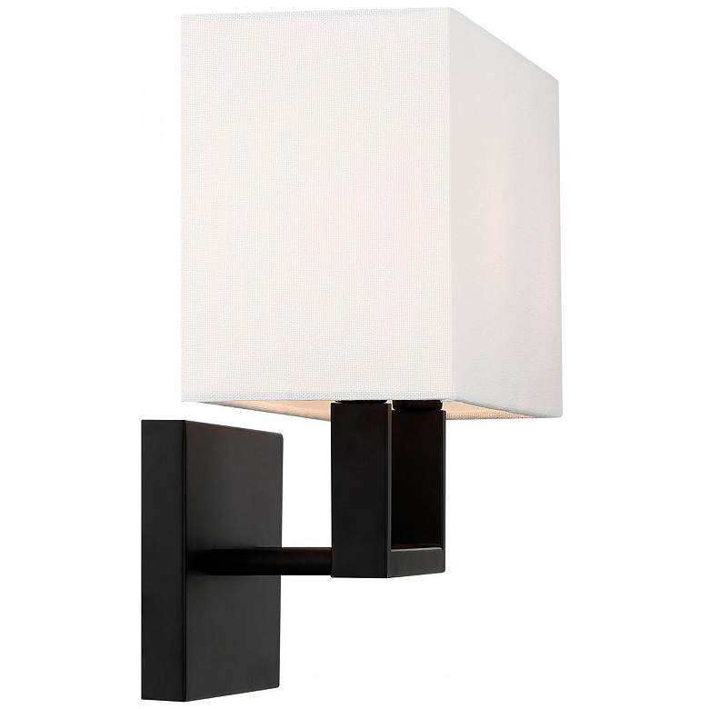 Image 4 Tribeca; 2 Light; Vanity; Aged Bronze Finish with White Linen Shade more views