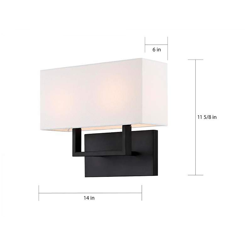 Image 5 Tribeca; 2 Light; Vanity; Aged Bronze Finish with White Linen Shade more views