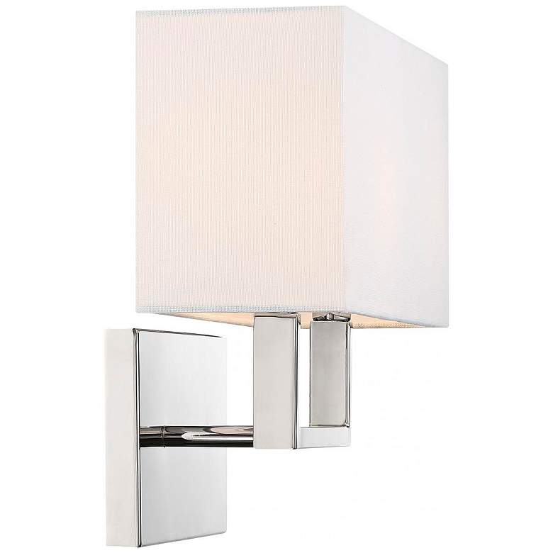 Image 3 Tribeca; 2 Light; Vanity; Polished Nickel Finish with White Linen Shade more views