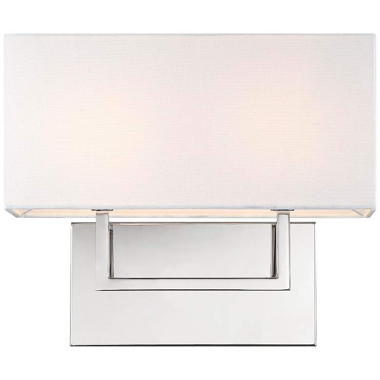 Image 4 Tribeca; 2 Light; Vanity; Polished Nickel Finish with White Linen Shade more views