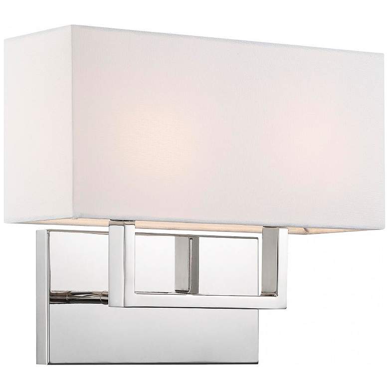 Image 5 Tribeca; 2 Light; Vanity; Polished Nickel Finish with White Linen Shade more views