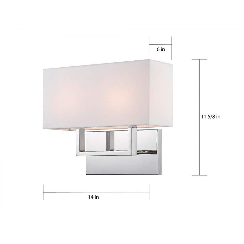 Image 6 Tribeca; 2 Light; Vanity; Polished Nickel Finish with White Linen Shade more views