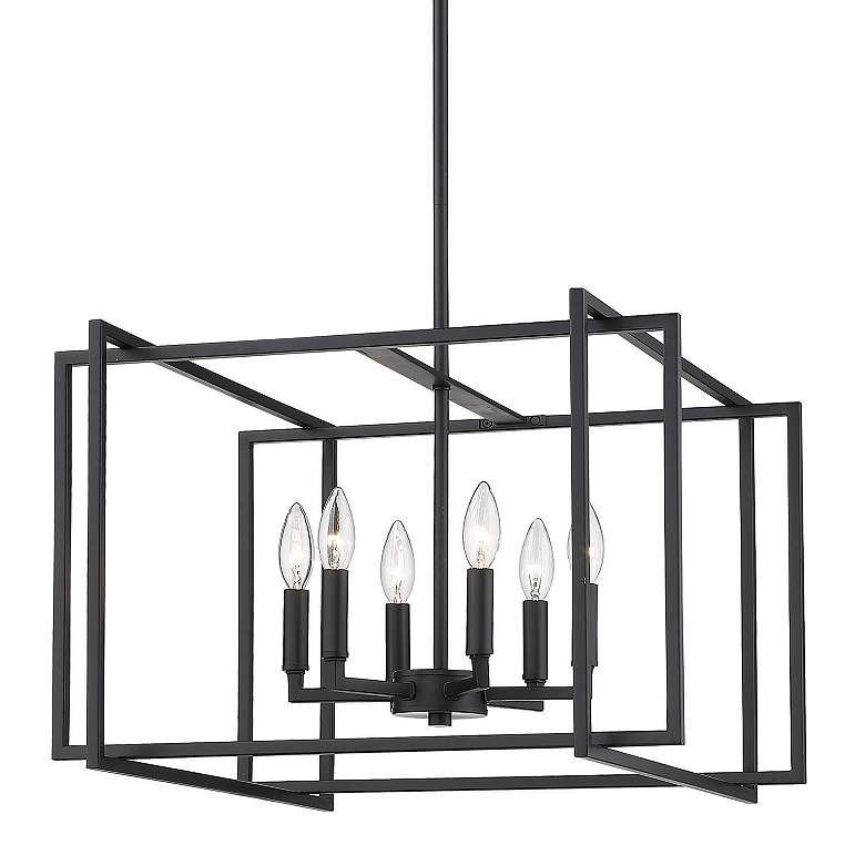 Image 2 Tribeca 21" Wide Matte Black 6-Light Chandelier With Matte Black Accen more views