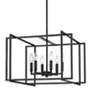 2_Tribeca 21" Wide Matte Black 6-Light Chandelier With Matte Black Accen more views
