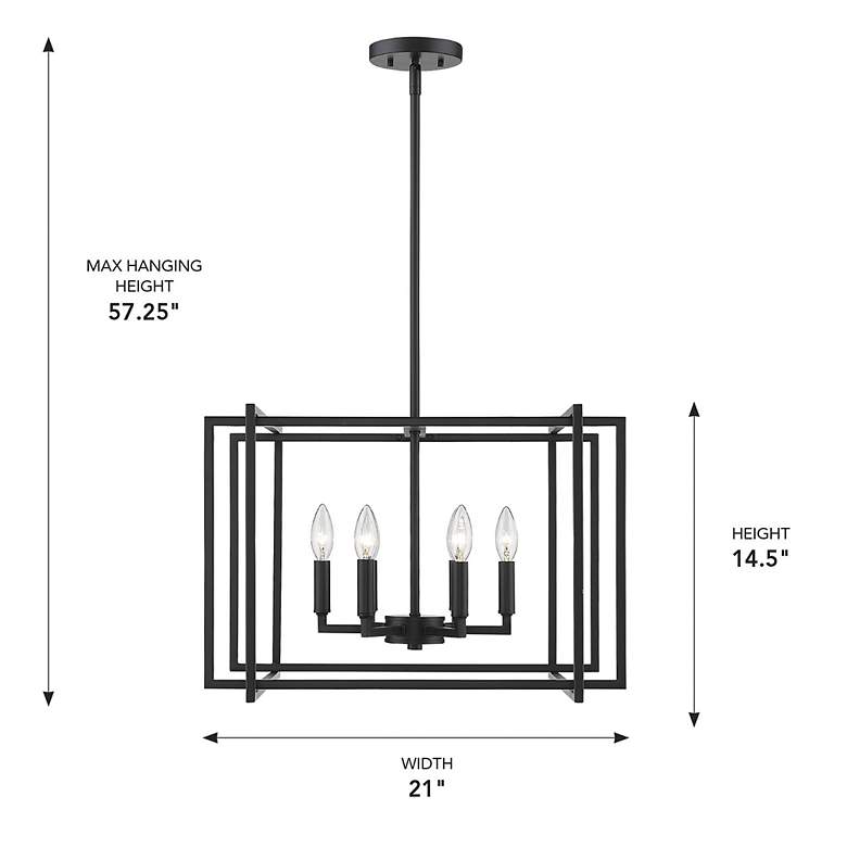 Image 4 Tribeca 21" Wide Matte Black 6-Light Chandelier With Matte Black Accen more views