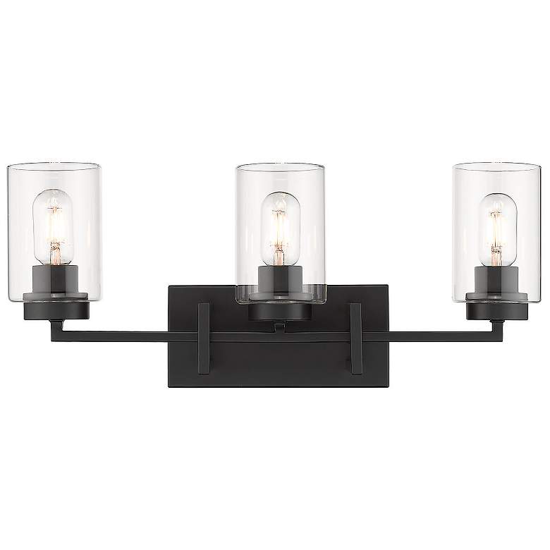 Image 3 Tribeca 22 1/2" Wide Matte Black 3-Light Bath Light more views
