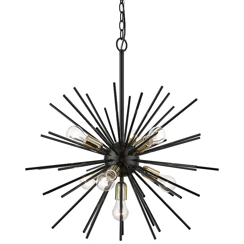 Image 3 Tribeca 25" Wide Shiny Black 7-Light Sputnik Chandelier