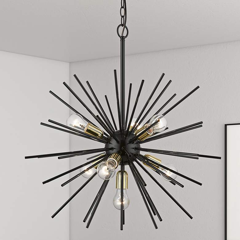 Image 2 Tribeca 25" Wide Shiny Black 7-Light Sputnik Chandelier
