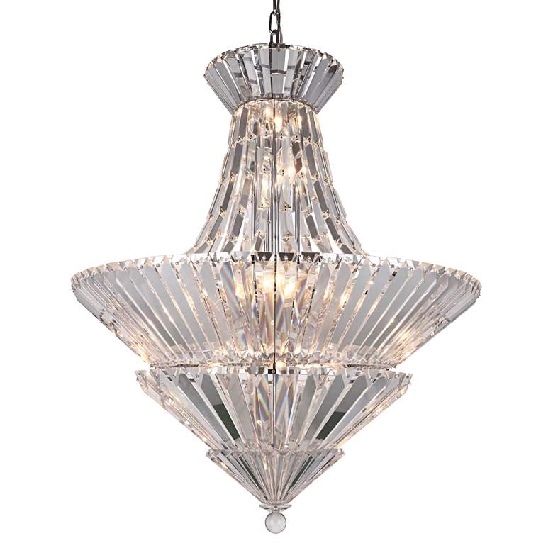 Image 1 Tribeca 30 inch Wide Chrome and Crystal Chandelier