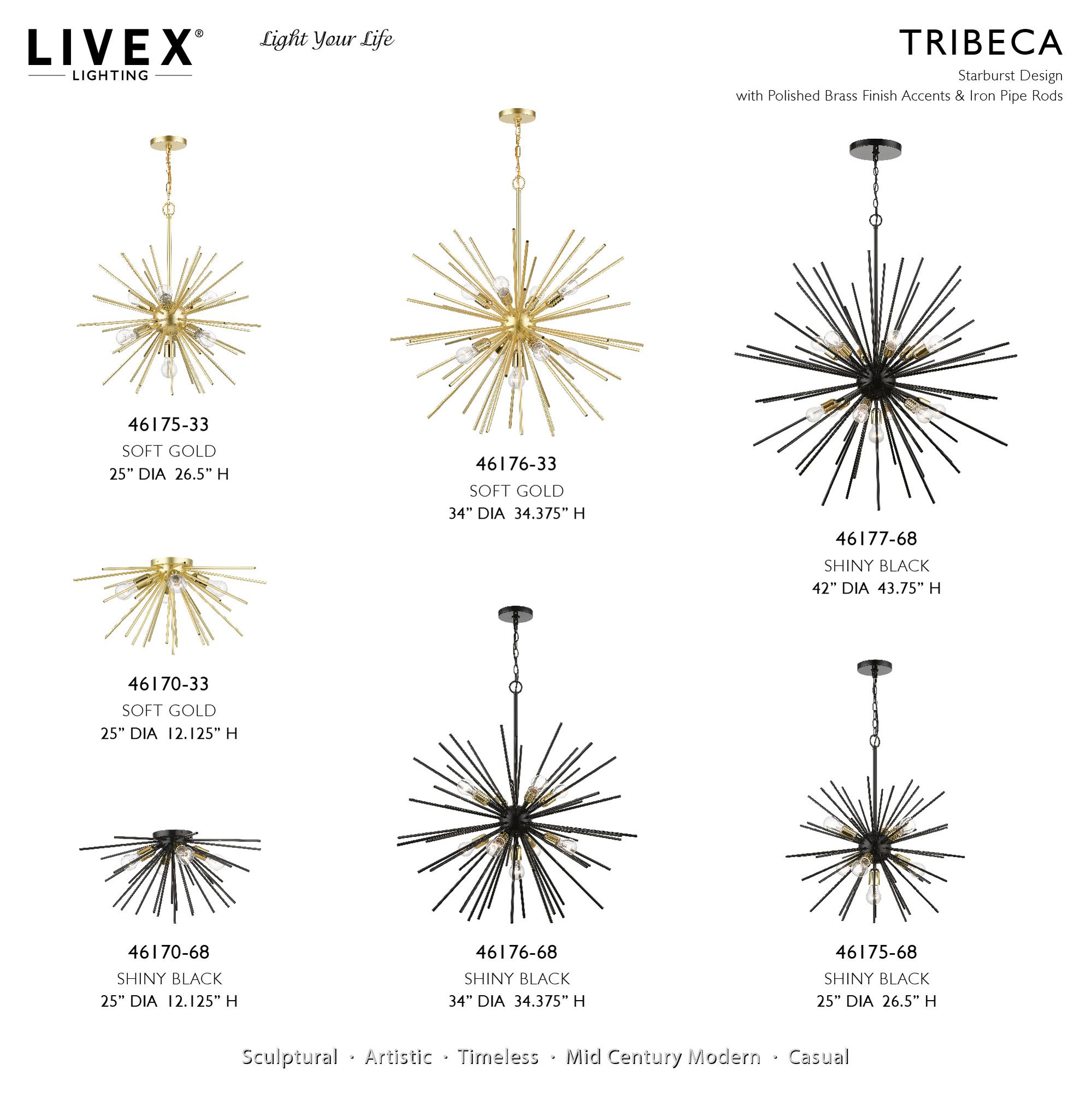 Tribeca 34" Wide Shiny Black and Brass 9-Light Foyer Pendant in scene