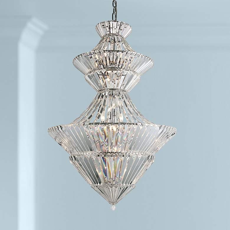 Image 1 Tribeca 36 inch Wide Chrome and Crystal Chandelier