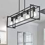 1_Tribeca 41" Wide Matte Black 5-Light Linear Pendant With Matte Black
