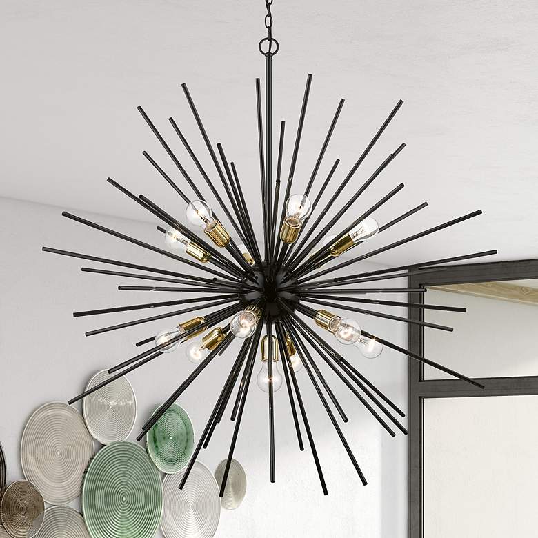 Image 1 Tribeca 42" Wide Shiny Black 13-Light Chandelier