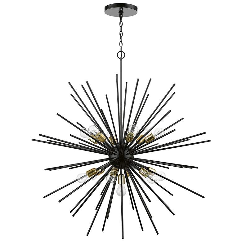 Image 3 Tribeca 42" Wide Shiny Black 13-Light Chandelier more views