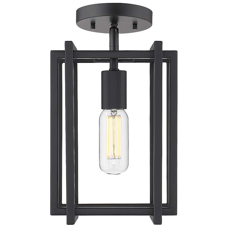 Image 1 Tribeca 7 1/4" Wide Matte Black Mini Pendant with Matte Black Accents