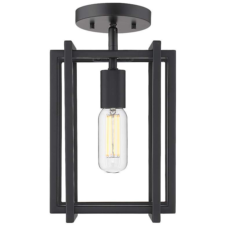 Image 1 Tribeca 7 1/4 inch Wide Matte Black Mini Pendant with Matte Black Accents