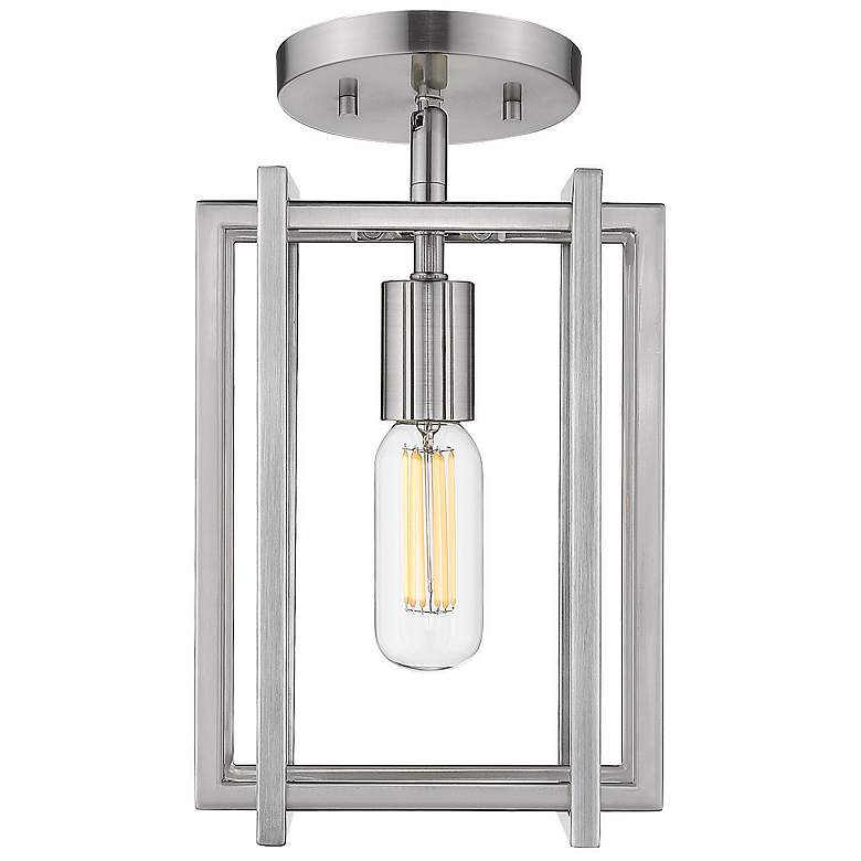 Image 1 Tribeca 7 1/4 inch Wide Pewter 1-Light Mini Pendant with Pewter Accents