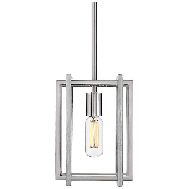 Image 1 Tribeca 7 1/4 inch Wide Pewter 1-Light Mini Pendant with Pewter Accents