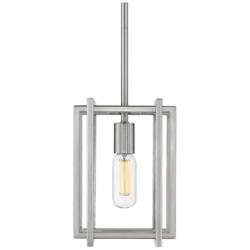Tribeca 7 1/4&quot; Wide Pewter 1-Light Mini Pendant with Pewter Accents