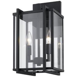 Tribeca 8 1/2" Wide Natural Black 2-Light Outdoor Wall Light w/ Clear