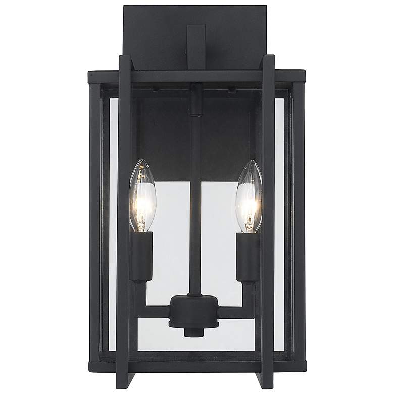 Image 4 Tribeca 8 1/2" Wide Natural Black 2-Light Outdoor Wall Light w/ Clear more views