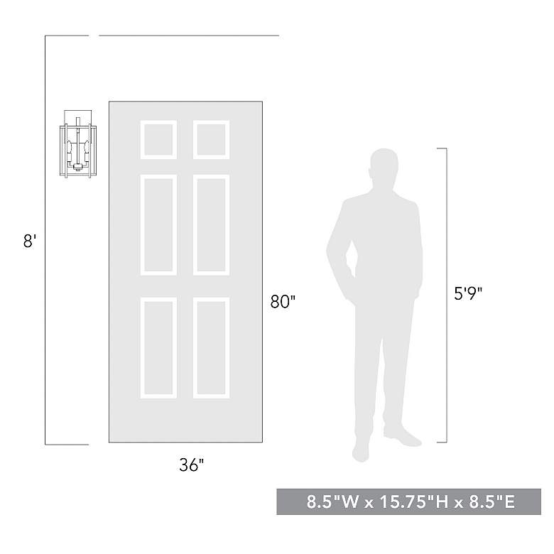 Image 7 Tribeca 8 1/2" Wide Natural Black 2-Light Outdoor Wall Light w/ Clear more views