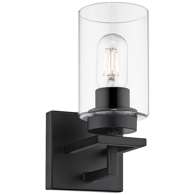Image 1 Tribeca 9 3/4" High Matte Black Wall Sconce
