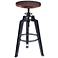 Tribeca Ash Wood and Industrial Gray Adjustable Barstool