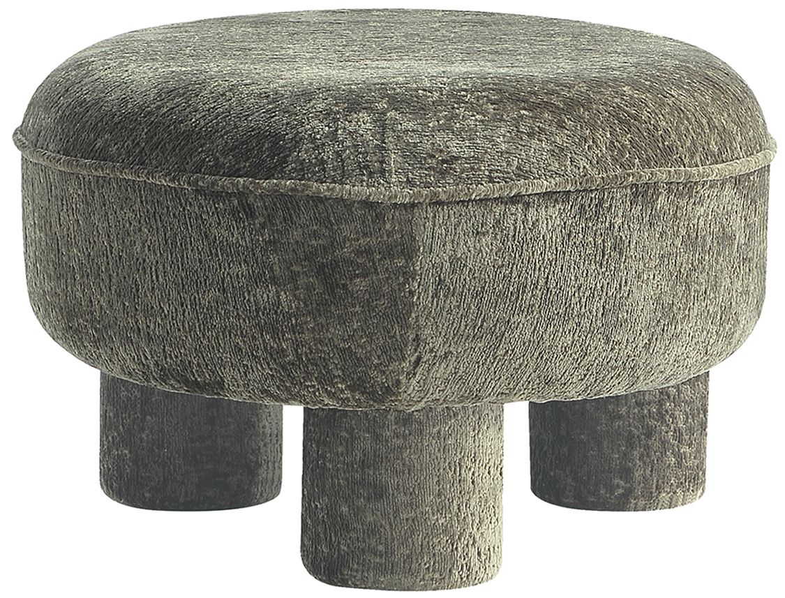 Tribeca Mid-Century Modern Chenille  Accent Ottoman in Olive Green