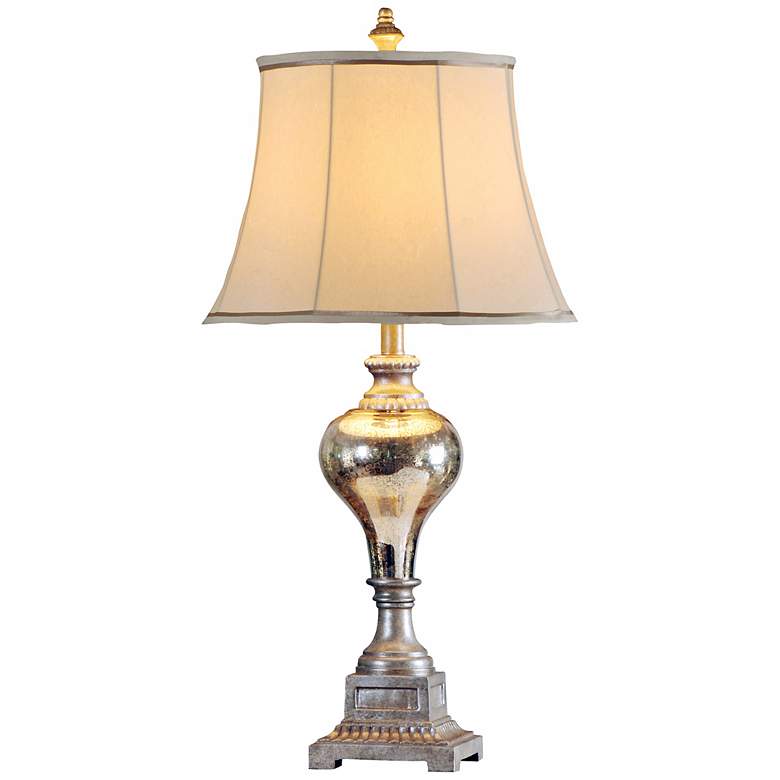 Image 1 Tribeca Silver Glass Font Table Lamp