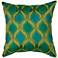 Tribeca Teal and Green 18" Square Decorative Pillow