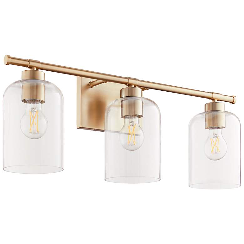 Image 1 Tribute 25" Wide Aged Brass 3-Light Vanity Bath Light
