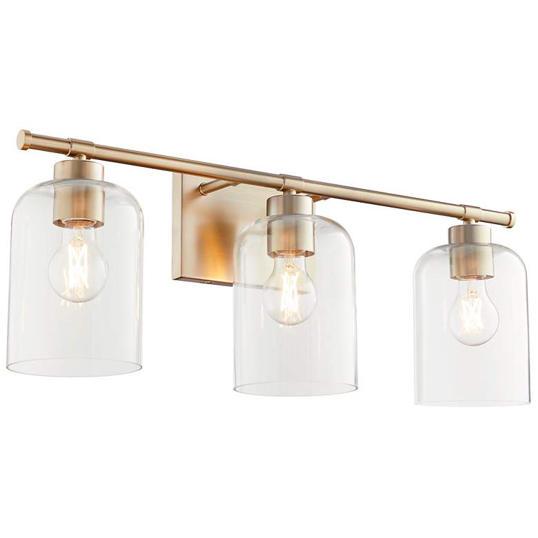 Image 2 Tribute 25" Wide Aged Brass 3-Light Vanity Bath Light more views