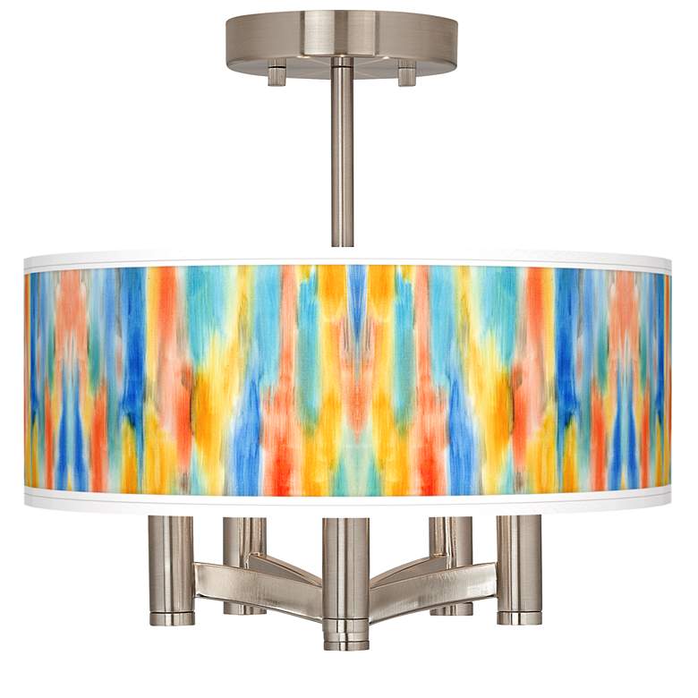 Image 1 Tricolor Wash Ava 5-Light Nickel Ceiling Light