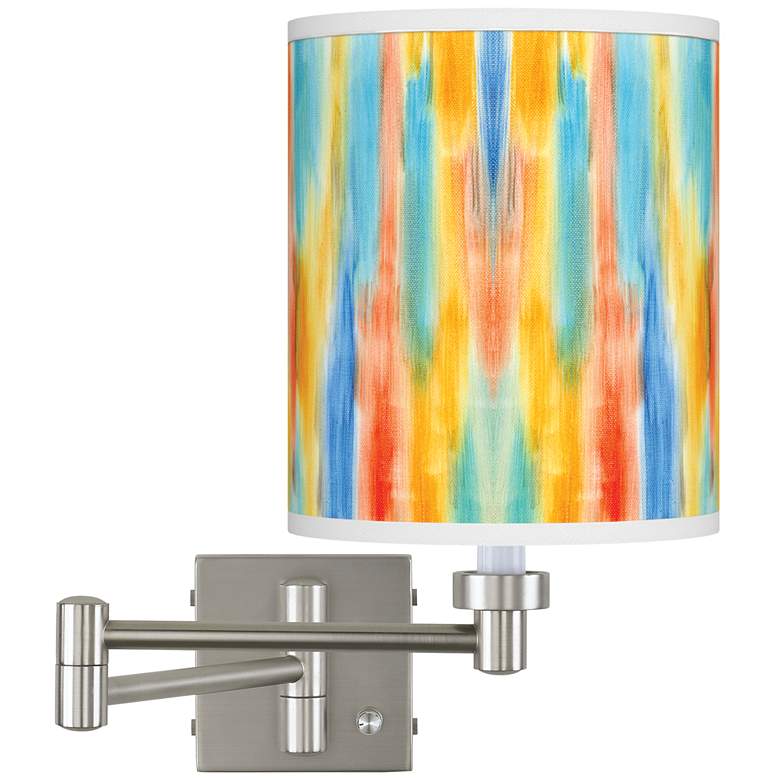 Image 1 Tricolor Wash Brushed Nickel Swing Arm Wall Lamp