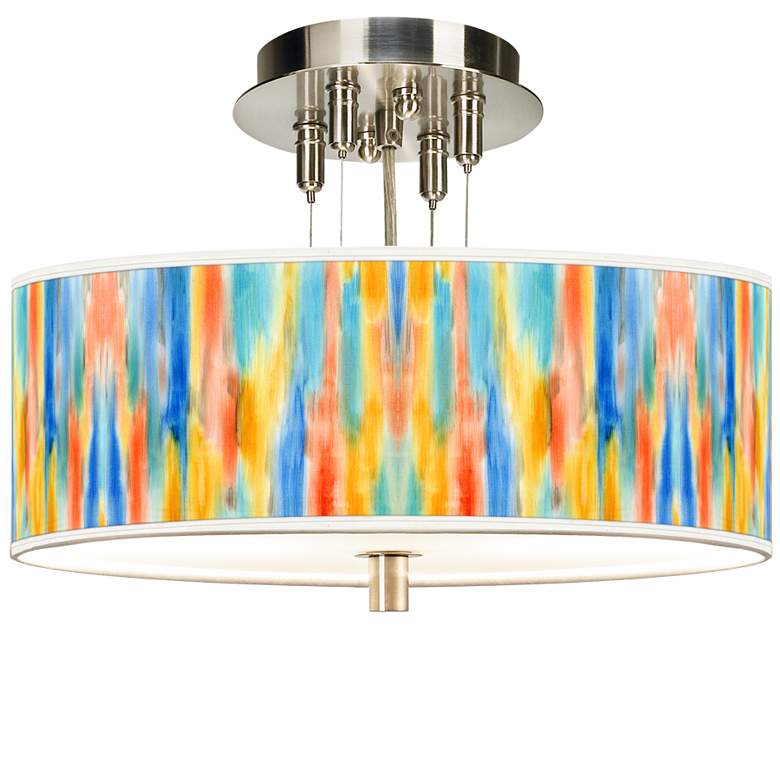 Image 1 Tricolor Wash Giclee 14" Wide Ceiling Light