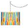 Tricolor Wash Giclee Glow Plug-In Swag Pendant