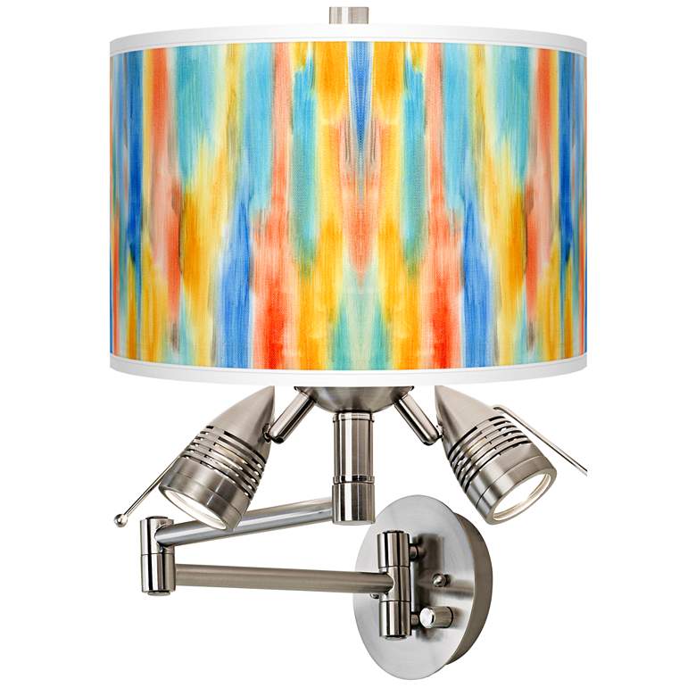 Image 1 Tricolor Wash Giclee Plug-In Swing Arm Wall Lamp