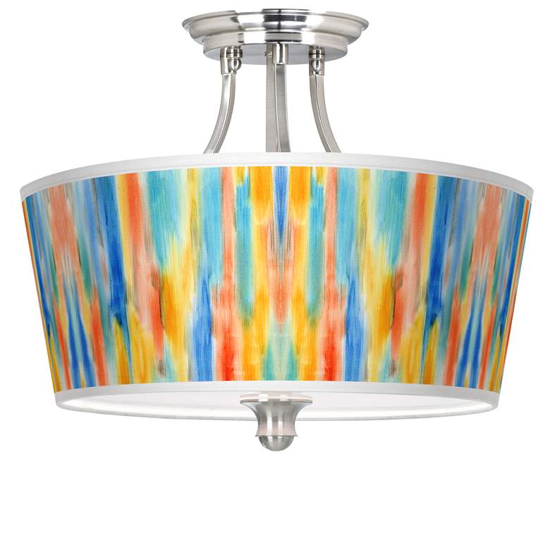 Image 1 Tricolor Wash Tapered Drum Giclee Ceiling Light
