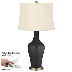 Image1 of Tricorn Black Anya Table Lamp with Dimmer