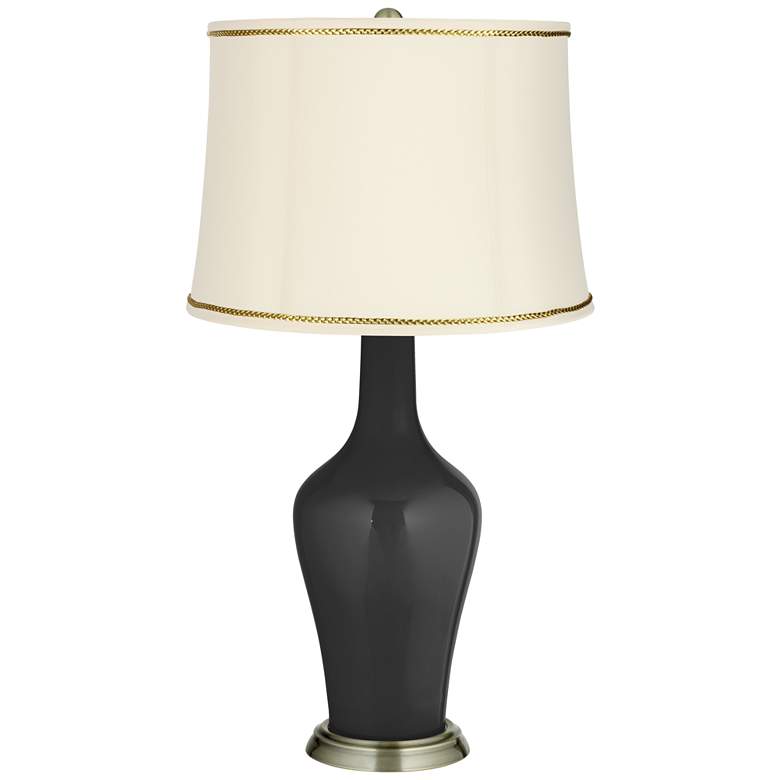 Image 1 Tricorn Black Anya Table Lamp with President&#39;s Braid Trim