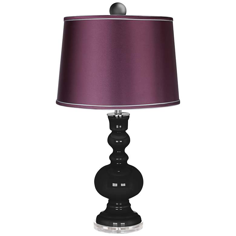 Image 1 Tricorn Black Apothecary Lamp-Finial and Eggplant Shade
