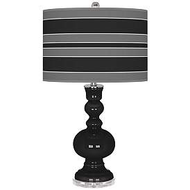 Image1 of Tricorn Black Bold Stripe Apothecary Table Lamp