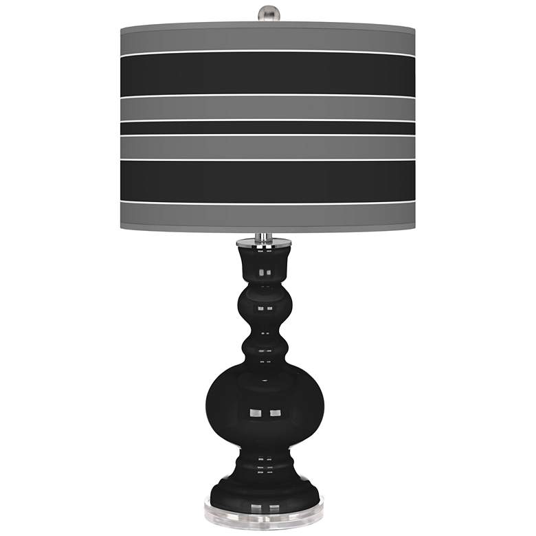 Image 1 Tricorn Black Bold Stripe Apothecary Table Lamp