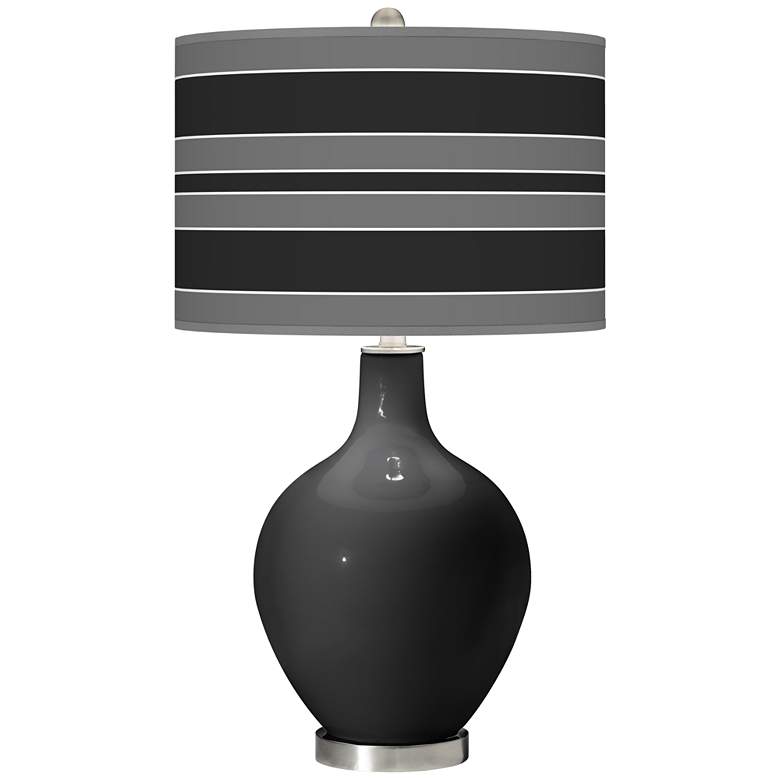 Image 1 Tricorn Black Bold Stripe Ovo Table Lamp