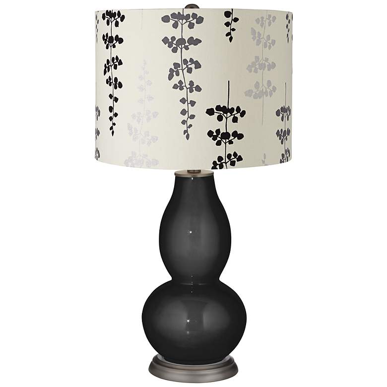 Image 1 Tricorn Black Branches Drum Shade Double Gourd Table Lamp