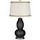 Tricorn Black Double Gourd Table Lamp with Rhinestone Lace Trim