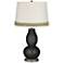 Tricorn Black Double Gourd Table Lamp with Scallop Lace Trim