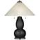 Tricorn Black Fulton Table Lamp with Fluted Glass Shade