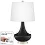 Tricorn Black Gillan Glass Table Lamp with Dimmer